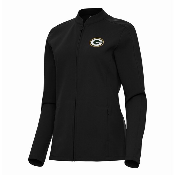 Antigua Jackets & Blazers - Green Bay Packers Antigua Black Regard Full-Zip Jacket Women's Small NFL New